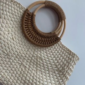Summer beige straw bag